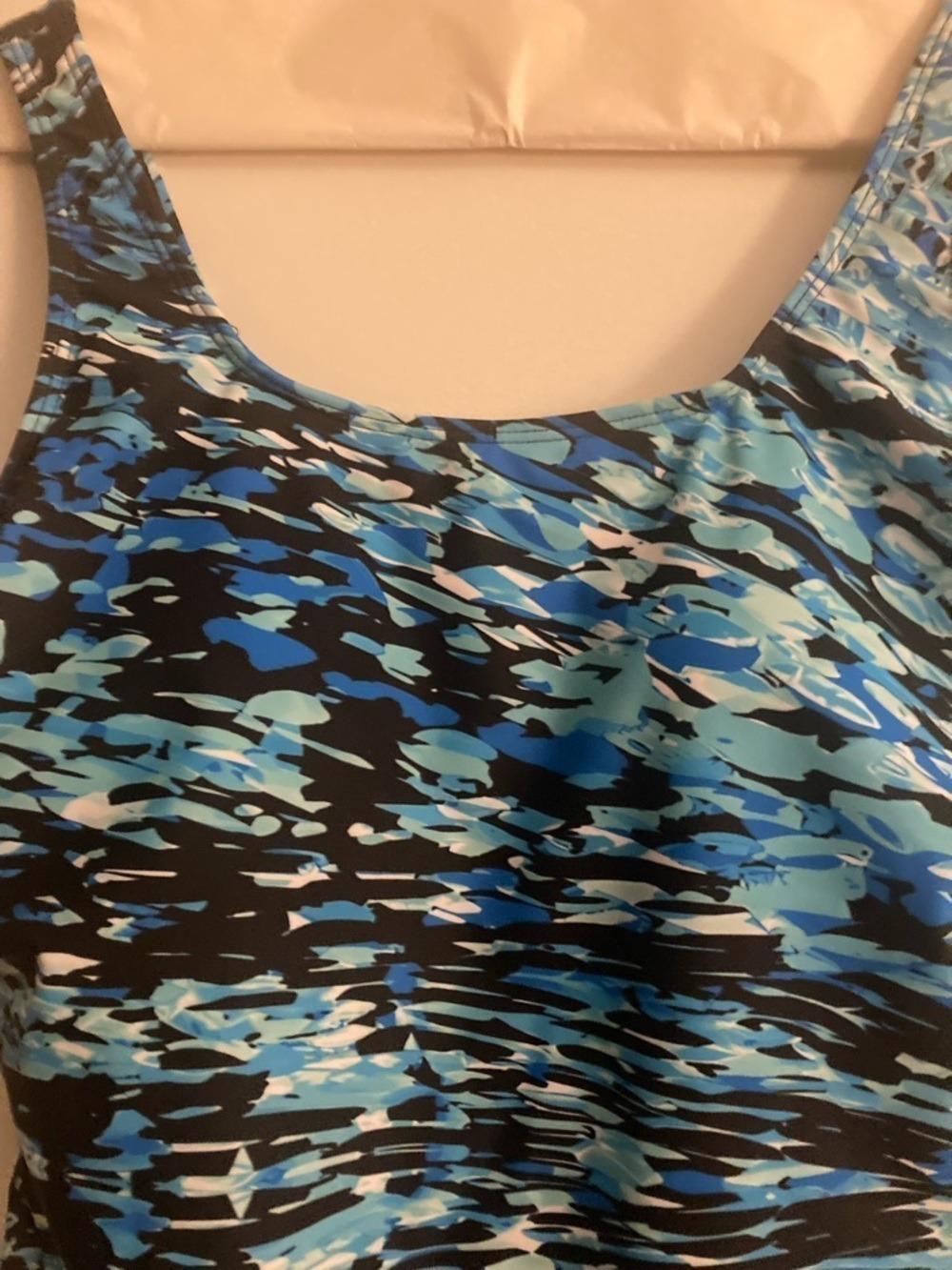 Women’s One-Piece Swimsuit - Blue Multi Print Size Large NEW - Picture 2 of 8